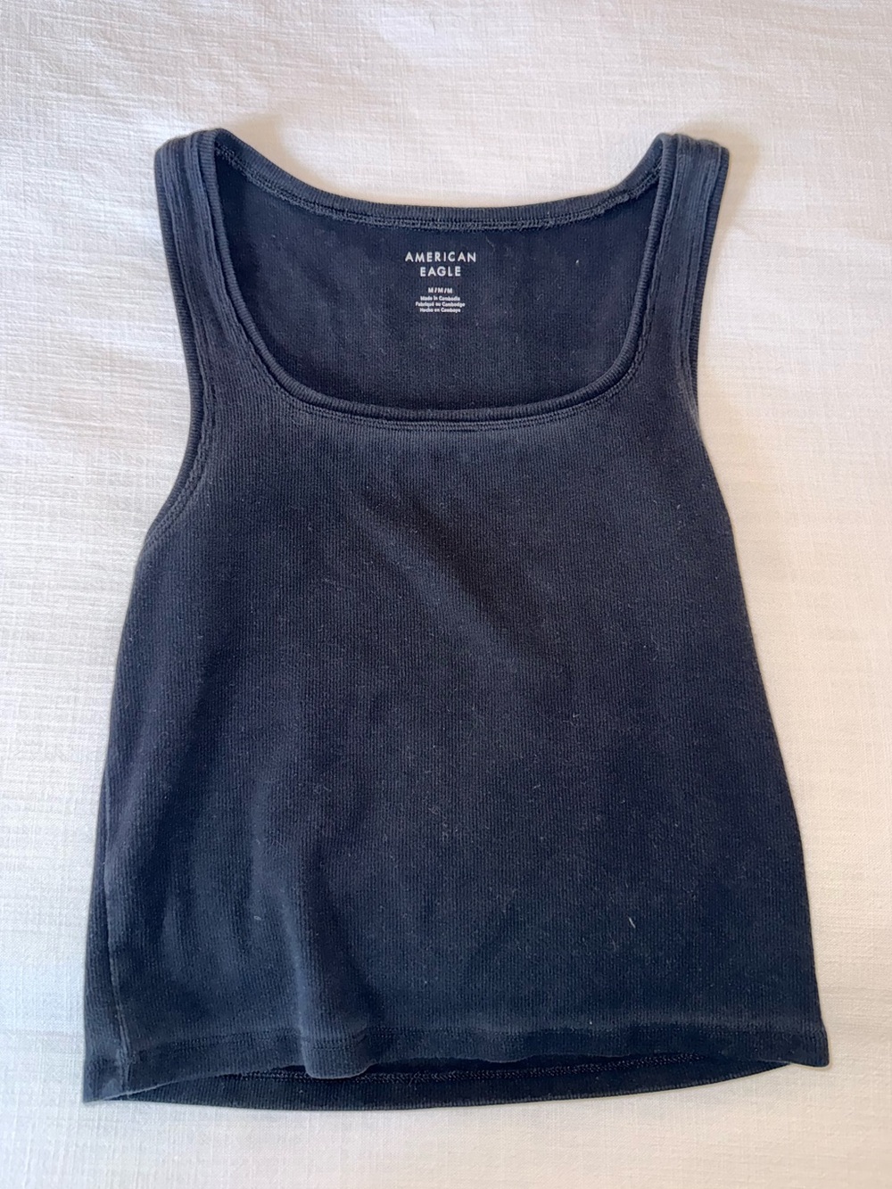 American Eagle Outfitters Black Ribbed Tank Top